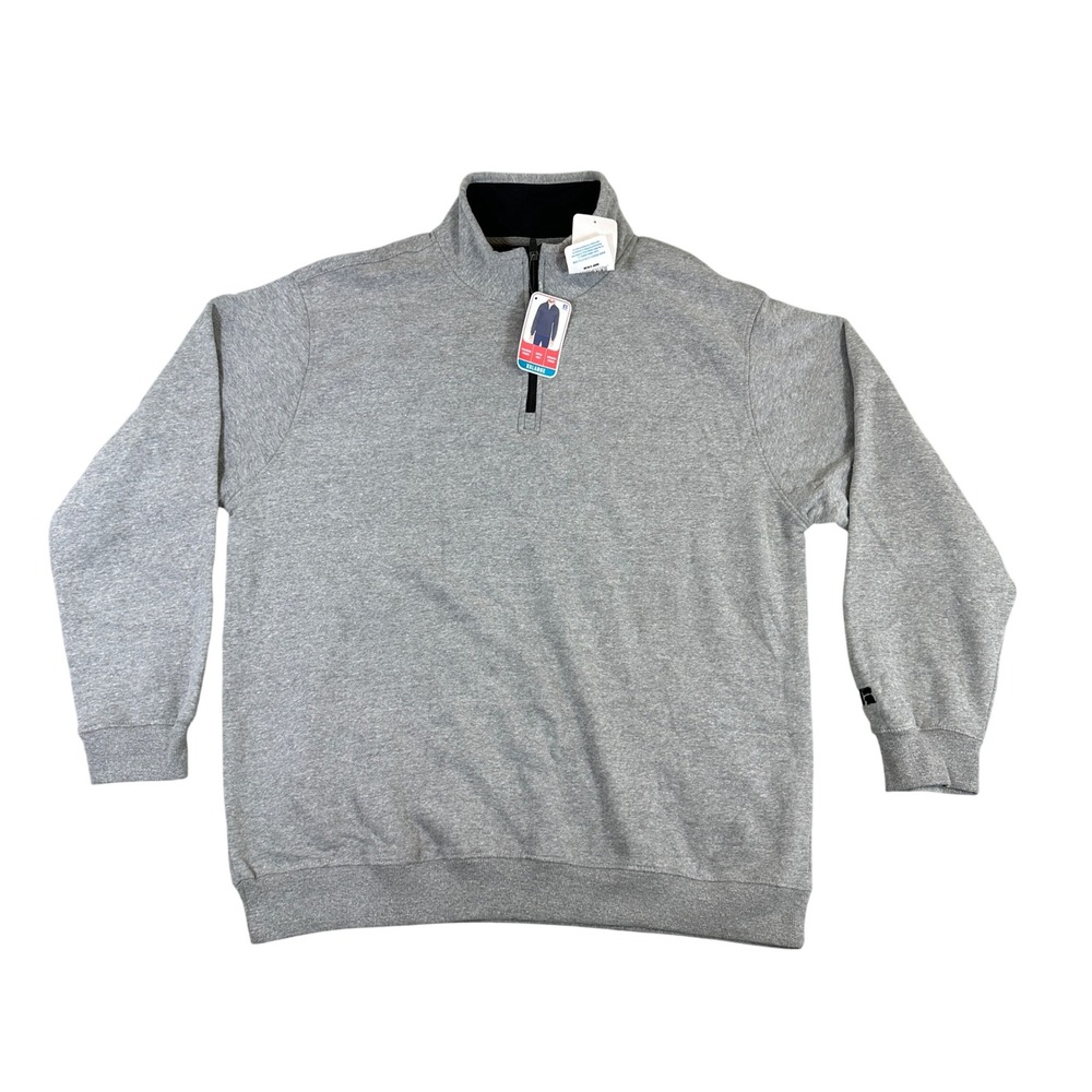 NWT Russell Athletic Mens Grey Heather Quarter Zip Sweatshirt XXL 253464